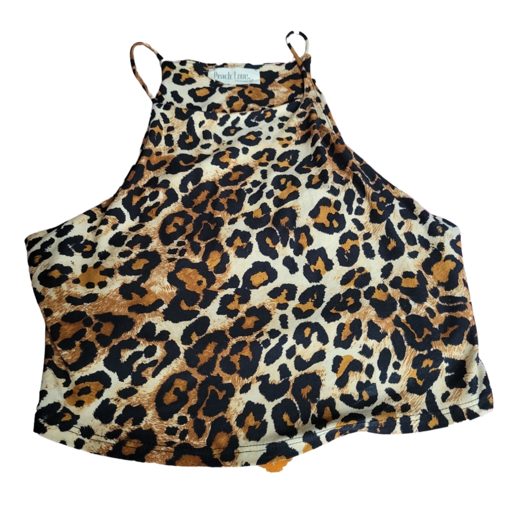Love California Tops animal print  Crop Tank L